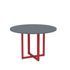 Imagem de Mesa de Reunião Redonda 100cm Mrr1100p25tub Grafito/Vermelho