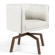 Imagem de Poltrona Decorativa Sala de Estar Giratória Ka Nix Linho - Gran Belo