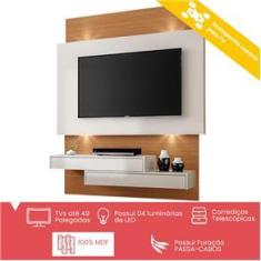 Imagem de Painel para TV Até 49 Polegadas Suspenso Tb120l Wj 100% Mdf com Led Off White/Freijo - Dalla Costa