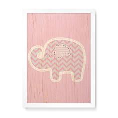 Imagem de Arte Maníacos Quadro Decorativo em Madeira Elefantinho  - 23x16,25cm (Moldura caixa em laca )