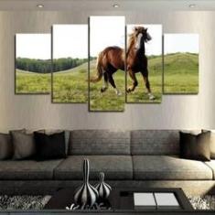 Imagem de Quadro Decorativo Cavalo Fazenda 63x130mt em Tecido