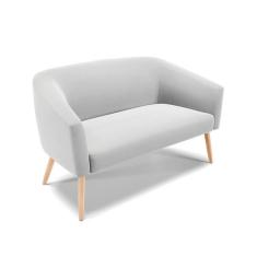 Imagem de Namoradeira 02 Lugares Stella Suede Cinza P s Palito Natural