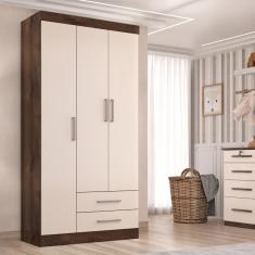 Imagem de Guarda Roupa Solteiro Kioto 3 Portas 2 Gav Chocolate/off White