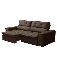 Imagem de Sofá Retrátil E Reclinável 2 Lugares 200cm Welton Veludo Marrom G22 - Gran Belo