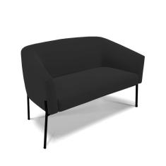 Imagem de Sofá Namoradeira 2 Lugares Pé De Ferro Preto Stella Veludo D03 - D'rossi Cor Preto