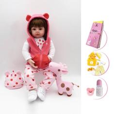 Imagem de Boneca Bebê Reborn Menina Vinil Corpo em Tecido com Acessórios