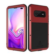 Imagem de LOVE MEI Capa para Galaxy S10 Plus, [com protetor de tela de vidro embutido], capa dura de corpo inteiro, resistente, à prova de choque, à prova de poeira, capa de silicone de metal para Samsung