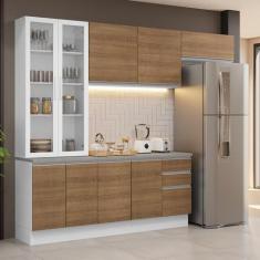 Imagem de Armário de Cozinha Completa 270cm Glamy Madesa 16, Branco/Rustic