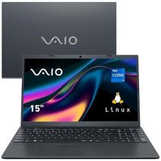 Imagem de Notebook VAIO FE15, Intel Core i7 12th, 16GB 512GB SSD, Tela 15,6'' Full HD Antirreflexo, Linux - Cinza Grafite, VJFE54F11XB2731H