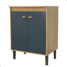 Imagem de Balcão Cooktop 70cm Para Cozinha Multiuso 2 Portas Armário 1 Prateleir