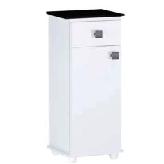 Imagem de Balcão Multiuso Emily 1 Porta Gabinete 1 Gaveta Branco/Onix - AJL
