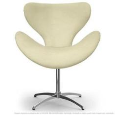 Imagem de Cadeira Decorativa Poltrona Egg Bege com Base Giratória
