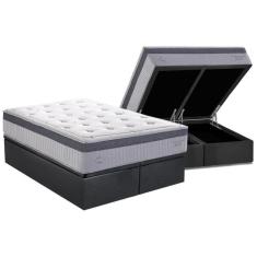 Imagem de Colchão Queen Molas Ensacadas Serenity Dream C1663 Pillow Top + Base Crc Suede Gray- Herval