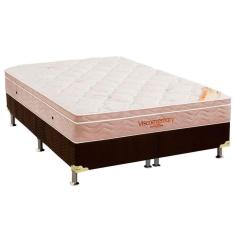Imagem de Conjunto Box King Colchão Espuma Ortobom Viscomemory + Base Crc Suede Brown (186x198)