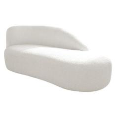 Imagem de Divã Recamier Curvo Luna 140cm Lado Direito Bouclé - Amarena Móveis, B