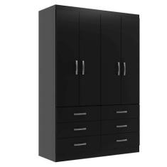 Imagem de Guarda-Roupa Solteiro Treviso 4 Pt 6 Gv Preto - Modern