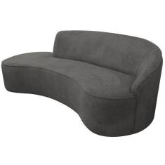 Imagem de Sofá Curvo 04 Lugares 230cm Eron Braço Esquerdo Poliéster Cinza Escuro
