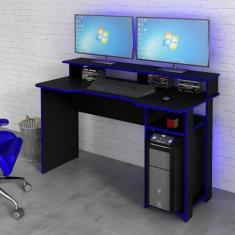 Imagem de Escrivaninha Gamer para 2 Monitores com Prateleira para CPU - Tecno Mo