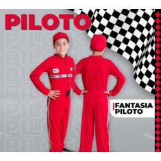 Imagem de Fantasia Piloto Infantil formula 1 Macacão cinto e chapéu a pronta ent