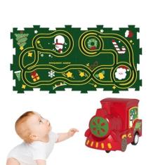 Imagem de Monte o trem ferroviário do tapete de quebra-cabeça, conjunto de jogos de carro ferroviário de quebra-cabeça infantil - Conjunto de carro de pista elétrica Montagem de conjunto de jogo de pista | Road