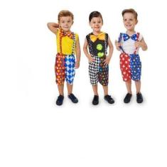 Imagem de Fantasia Infantil Palhaço Palhacinho Colorido Circo Festas Carnaval - 