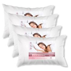 Imagem de Kit 4 Travesseiros Percal Premium 50x70cm Casa Dona 200 Fios Siliconada Branco