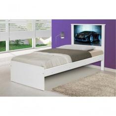 Imagem de Cama Solteiro Carro Sport Raio Azul Com Colch o