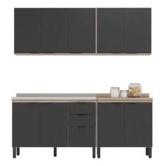 Imagem de Cozinha Modulada Firenze FI0008 Avena Grafito - Demóbile