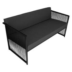 Imagem de Namoradeira Santiago Em Aço E Corda Náutica Preto/cinza