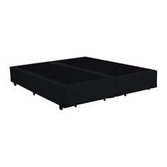 Imagem de Base Box Bipartido King Suede Preto 38x193x203 Serra Negra