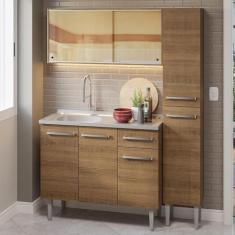 Imagem de Armário de Cozinha Compacta 137cm com Pia Rustic Madesa 08