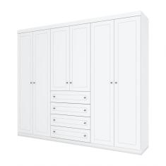 Imagem de Guarda Roupa Casal 06 Portas 04 Gavetas Americano Henn Branco Hp