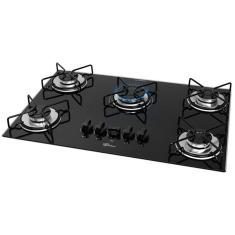 Imagem de Cooktop 5 Bocas Fischer Aramado Chama Tripla Superautomático, Preto