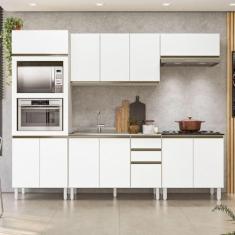 Imagem de Cozinha Completa Angela 11 Portas 3 Gavetas 100% Mdf Bianco Tok/branco Uv