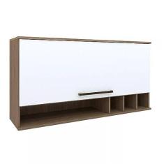 Imagem de Armário Aéreo para Cozinha 1 Porta Basculante Evolution Plus Batrol Móveis Tannat/branco