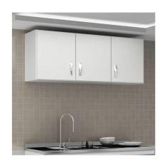 Imagem de Armário Aéreo De Cozinha 3 Portas Carolina - Branco Branco