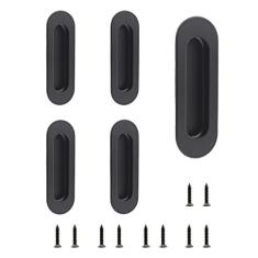 Imagem de Pacote com 5 puxadores de porta de armário, puxadores de gaveta de cozinha de aço inoxidável ULIFESTAR, puxador de descarga de dedo plano embutido, ferragens para porta de celeiro deslizante com