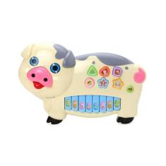 Imagem de Brinquedo Porquinho Teclado Infantil Bebê Com Luzes Música - D Toys