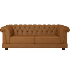 Imagem de Sofá 3 Lugares Sala de Estar Living 220cm Soho M03 Couríssimo Whisky - Lyam Decor