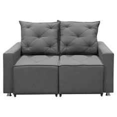 Imagem de Sofá Retrátil E Reclinável 2 Lugares Bariloche 1.60cm c/ Molas - Linho Grafite