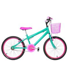 Imagem de Bicicleta Infantil Feminina Aro 20 Verde água e Pink