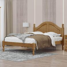 Imagem de Cama de Casal Queen 214cm x 170cm com pés torneados Ouro Freijó Madeira Pinus - Finestra