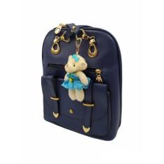 Imagem de Bolsa Mochila Feminina material sintético Com Chaveiro Urso - KINGLEEN