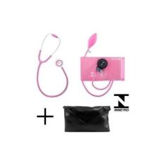 Imagem de Conjunto Esfigmomanômetro + Estetoscópio Rosa Bic