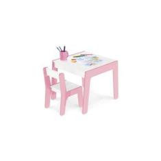 Imagem de Conjunto Mesa + Cadeira Infantil - Rosa Junges