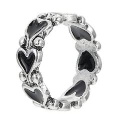 Imagem de VALICLUD Anel de dedo moderno estilo retrô, anel de coração de pêssego, presente de decoração de dedo