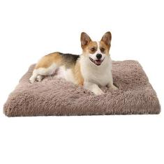 Imagem de Cama de cachorro lavável para cães de pelúcia de luxo, camas impermeáveis para cães grandes e médios, almofada de canil para caixas de transporte de cães, tapete de dormir (Color : Beige Brown, Size