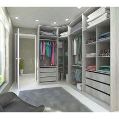 Imagem de Guarda Roupa Canto 6 Gavetas, 4 Cabideiros Legno Crema