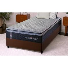 Imagem de Conjunto Cama Box Solteiro Dakota Preto 88X188x57 Espuma D33 - King Ho