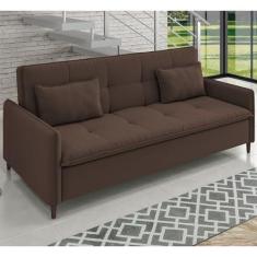 Imagem de Sofá Cama Reclinável 3 Lugares 213cm Veludo Lima Marrom